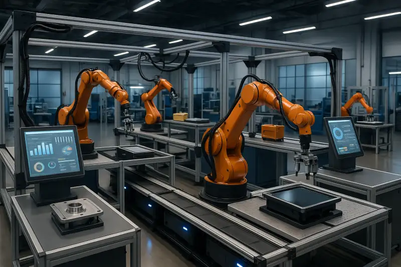 Línea de manufactura flexible para componentes automotrices