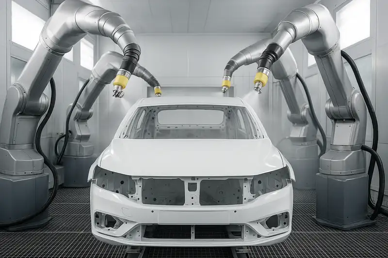Sistema robotizado de pintura automotriz con control de calidad