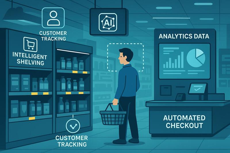 Tienda inteligente con sistemas de IA y análisis de comportamiento