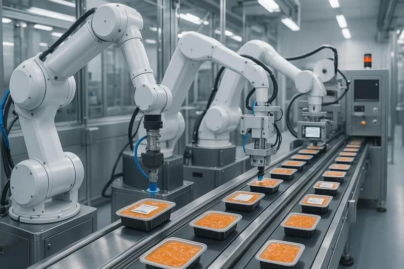 Líneas automatizadas de envasado y empaquetado para productos alimenticios