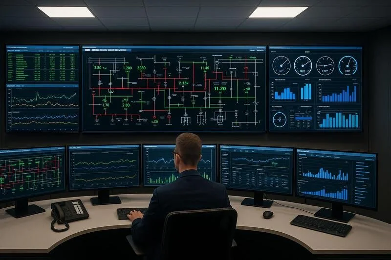 Centro de control SCADA para gestión automatizada de redes eléctricas
