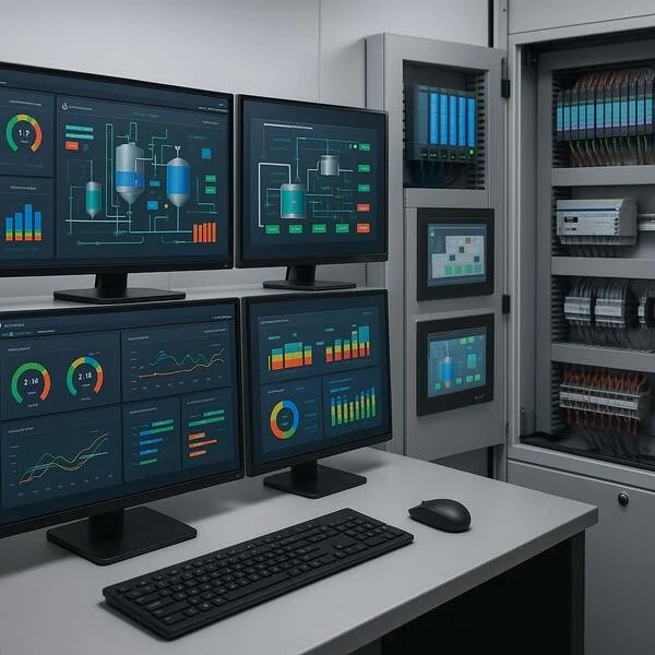 Sistemas de control industrial para monitorización y gestión de procesos automatizados
