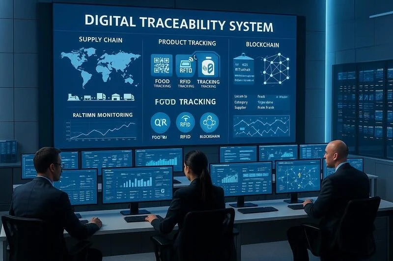 Sistemas de trazabilidad con códigos QR y RFID para seguimiento de productos alimenticios